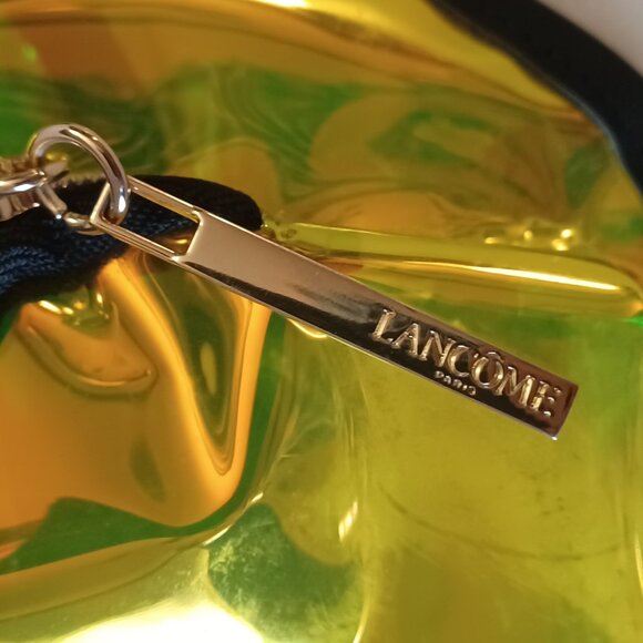 Lancome Translucent Yellow Reflective Fanny Pack Belt Bag Double Zip Adjustable - Picture 4 of 7